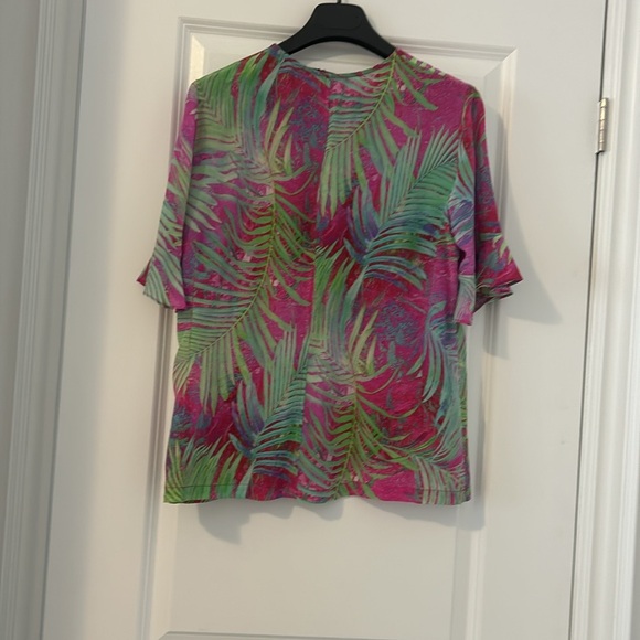 Nanette Lepore Silk floral print flirty ruffles blouse size L - Picture 4 of 7